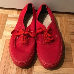 Vans authentic true red skate shoes